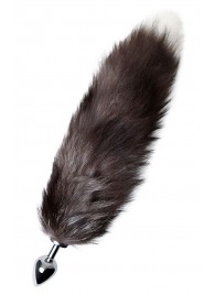 Серебристая металлическая анальная втулка с хвостом чернобурой лисы - размер S - ToyFa - купить с доставкой в Ессентуках