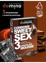 Презервативы для орального секса DOMINO Sweet Sex с ароматом шоколадного мусса - 3 шт. - Domino - купить с доставкой в Ессентуках
