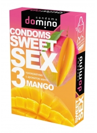 Презервативы для орального секса DOMINO Sweet Sex с ароматом манго - 3 шт. - Domino - купить с доставкой в Ессентуках