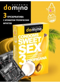 Презервативы для орального секса DOMINO Sweet Sex с ароматом тропических фруктов - 3 шт. - Domino - купить с доставкой в Ессентуках