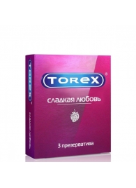 Презервативы Torex  Сладкая любовь  с ароматом клубники - 3 шт. - Torex - купить с доставкой в Ессентуках