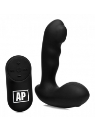 Черный стимулятор простаты Alpha-Pro 7X P-Milker Silicone Prostate Stimulator with Milking Bead - XR Brands - в Ессентуках купить с доставкой