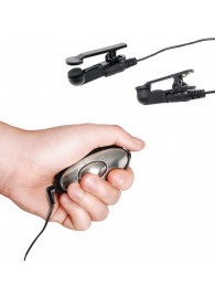 Черные электрические зажимы для сосков Shock Therapy Nipple Clamps - Pipedream - купить с доставкой в Ессентуках