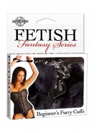 Меховые чёрные наручники Beginner s Furry Cuffs - Pipedream - купить с доставкой в Ессентуках