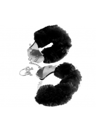 Металлические наручники Furry Love Cuffs с черным мехом - Pipedream - купить с доставкой в Ессентуках