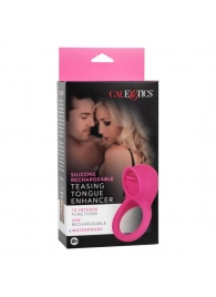 Ярко-розовое эрекционное кольцо Silicone Rechargeable Teasing Tongue Enhancer - California Exotic Novelties - в Ессентуках купить с доставкой