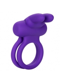 Фиолетовое двойное эрекционное кольцо Silicone Rechargeable Dual Rockin Rabbit - California Exotic Novelties - в Ессентуках купить с доставкой