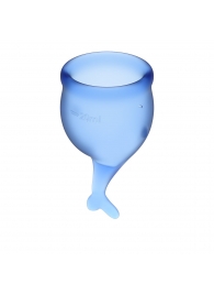 Набор синих менструальных чаш Feel secure Menstrual Cup - Satisfyer - купить с доставкой в Ессентуках