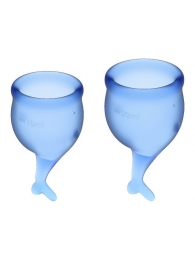 Набор синих менструальных чаш Feel secure Menstrual Cup - Satisfyer - купить с доставкой в Ессентуках