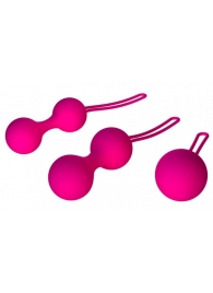 Набор из 3 вагинальных шариков Кегеля розового цвета - Джага-Джага