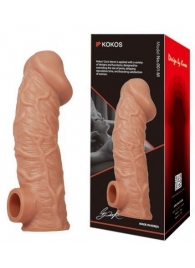 Телесная насадка на фаллос с фиксацией мошонки EXTREME SLEEVE - 15,6 см. - KOKOS - в Ессентуках купить с доставкой
