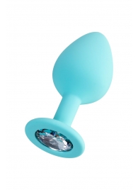 Мятная анальная втулка Brilliant с прозрачным кристаллом - 8 см. - ToyFa - купить с доставкой в Ессентуках