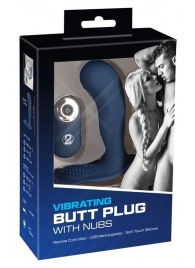 Синий вибростимулятор простаты Vibrating Butt Plug - 11,7 см. - Orion - в Ессентуках купить с доставкой