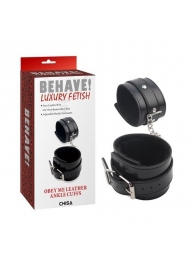 Черные оковы на ноги Obey Me Leather Ankle Cuffs - Chisa - купить с доставкой в Ессентуках