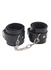 Черные оковы на ноги Obey Me Leather Ankle Cuffs - Chisa - купить с доставкой в Ессентуках