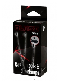 Черные зажимы на соски и клитор на цепочке DELUXE NIPPLE   CLIT CLAMPS - Dream Toys - купить с доставкой в Ессентуках