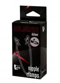 Черные зажимы на соски на цепочке BLAZE DELUXE NIPPLE CLAMPS - Dream Toys - купить с доставкой в Ессентуках