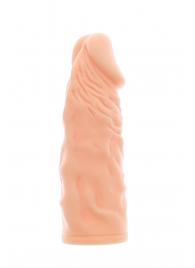 Телесная реалистичная насадка на пенис SUPER STRETCH EXTENDER 5.5INCH - 14 см. - Dream Toys - в Ессентуках купить с доставкой