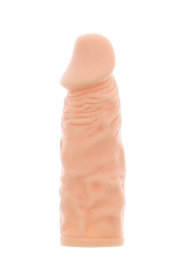 Телесная реалистичная насадка на пенис SUPER STRETCH EXTENDER 5.5INCH - 14 см. - Dream Toys - в Ессентуках купить с доставкой