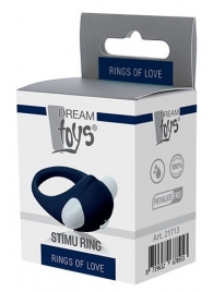 Гладкое синее эрекционное виброкольцо STIMU RING - Dream Toys - в Ессентуках купить с доставкой