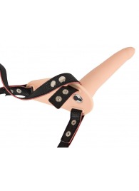 Телесный поясной страпон с вибрацией Vibrating Strap-On - 15,7 см. - Orion - купить с доставкой в Ессентуках