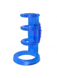 Синяя насадка-клетка с вибрацией Vibrating Cock Cage - 7,6 см. - Chisa - в Ессентуках купить с доставкой