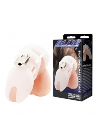 Белая клетка целомудрия Silicone Chastity Cage - BlueLine - купить с доставкой в Ессентуках