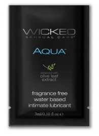 Легкий лубрикант на водной основе с алое Wicked Aqua - 3 мл. - Wicked - купить с доставкой в Ессентуках