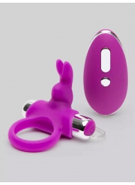 Лиловое виброкольцо с пультом ДУ Remote Control Cock Ring - Happy Rabbit - в Ессентуках купить с доставкой