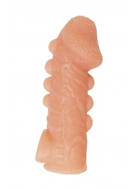 Телесная закрытая насадка с шишечками Cock Sleeve Size S - 13,8 см. - KOKOS - в Ессентуках купить с доставкой