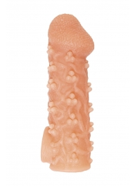 Телесная закрытая насадка с пучками шишечек Cock Sleeve Size S - 13,8 см. - KOKOS - в Ессентуках купить с доставкой