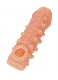 Телесная закрытая насадка с шариками Cock Sleeve Size S - 13,8 см. - KOKOS - в Ессентуках купить с доставкой
