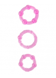 Набор из 3 стимулирующих эрекционных колец розового цвета - Toyfa Basic - #SOTBIT_REGIONS_UF_V_REGION_NAME# купить с доставкой