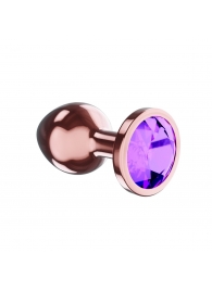 Пробка цвета розового золота с фиолетовым кристаллом Diamond Amethyst Shine S - 7,2 см. - Lola Games - купить с доставкой в Ессентуках