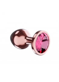 Пробка цвета розового золота с малиновым кристаллом Diamond Ruby Shine S - 7,2 см. - Lola Games - купить с доставкой в Ессентуках