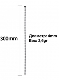 Черный уретральный стимулятор из силикона - 30 см. - Rubber Tech Ltd - купить с доставкой в Ессентуках