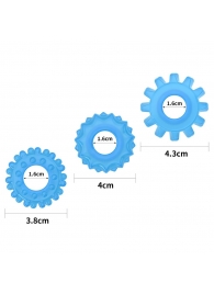 Набор из 3 голубых, светящихся в темноте эрекционных колец Lumino Play - Lovetoy - в Ессентуках купить с доставкой