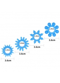 Набор из 4 голубых, светящихся в темноте эрекционных колец Lumino Play - Lovetoy - в Ессентуках купить с доставкой