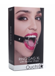 Расширяющий кляп Ring Gag XL с чёрными ремешками - Shots Media BV - купить с доставкой в Ессентуках