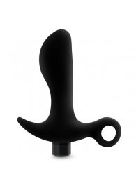 Черный анальный вибратор Silicone Vibrating Prostate Massager 01 - 10,8 см. - Blush Novelties - в Ессентуках купить с доставкой