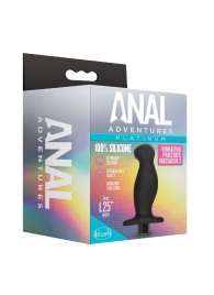 Черный анальный вибромассажёр Silicone Vibrating Prostate Massager 02 - 10,8 см. - Blush Novelties - в Ессентуках купить с доставкой