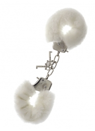 Металлические наручники с белой меховой опушкой METAL HANDCUFF WITH PLUSH WHITE - Dream Toys - купить с доставкой в Ессентуках