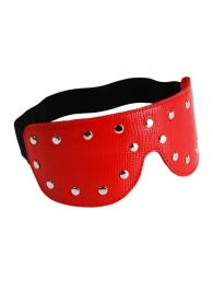 Красная кожаная маска на глаза с клёпками и велюровой подкладкой - Sitabella - купить с доставкой в Ессентуках