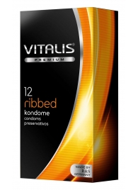 Ребристые презервативы VITALIS PREMIUM ribbed - 12 шт. - Vitalis - купить с доставкой в Ессентуках