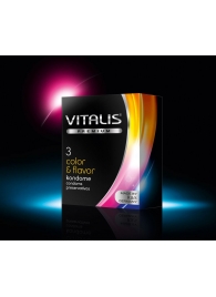 Цветные ароматизированные презервативы VITALIS PREMIUM color   flavor - 3 шт. - Vitalis - купить с доставкой в Ессентуках