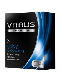 Презервативы VITALIS PREMIUM delay   cooling с охлаждающим эффектом - 3 шт. - Vitalis - купить с доставкой в Ессентуках