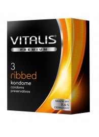 Ребристые презервативы VITALIS PREMIUM ribbed - 3 шт. - Vitalis - купить с доставкой в Ессентуках