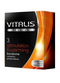 Презервативы VITALIS PREMIUM stimulation   warming с согревающим эффектом - 3 шт. - Vitalis - купить с доставкой в Ессентуках