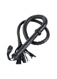 Длинный кожаный кнут с хлопушками на конце - ToyFa - купить с доставкой в Ессентуках