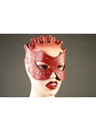 Красная кожаная маска с заклёпками - Подиум - купить с доставкой в Ессентуках